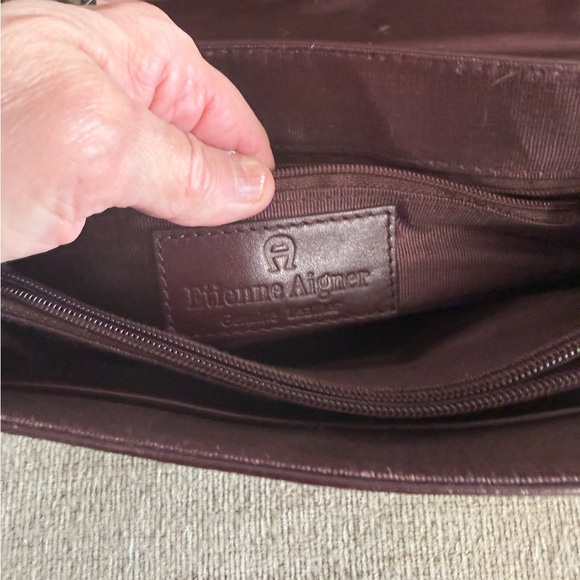 Etienne Aigner Burgundy Oxblood Leather Satchel Vintage - Picture 8 of 13